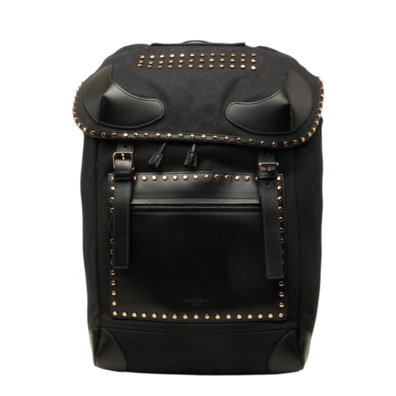 ジバンシー ライダー スタッズ リュック バックパック ブラック キャンバス レザー メンズ Givenchy 中古