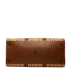 バーバリー ノバチェック ボストンバッグ ベージュ系 ナイロン レザー レディース BURBERRY 中古