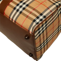 バーバリー ノバチェック ボストンバッグ ベージュ系 ナイロン レザー レディース BURBERRY 中古