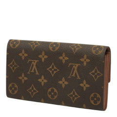 ルイ ヴィトン モノグラム ポシェット ポルト モネ クレディ 長財布 M61725 ブラウン PVC レザー レディース LOUIS VUITTON 中古