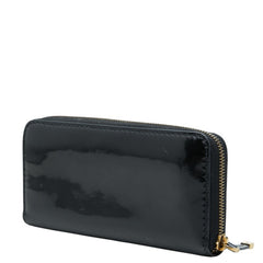 ディオール ロゴ 長財布 ブラック エナメル レディース Dior 中古