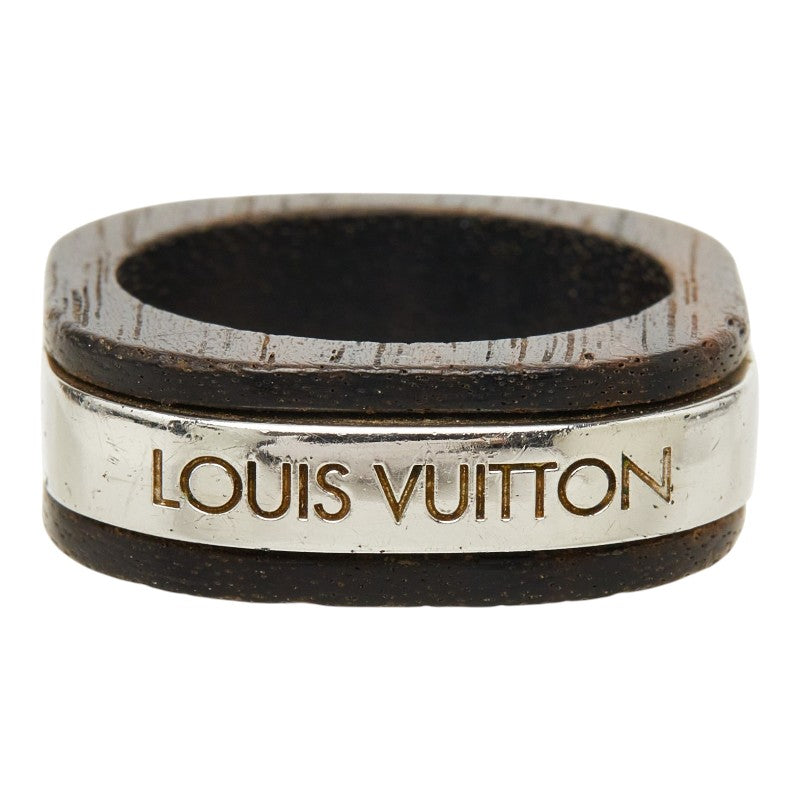 ルイ ヴィトン バーグ ボア エ ウッド リング リング 指輪 ブラウン シルバー ウッド メタル レディース LOUIS VUITTON 中古