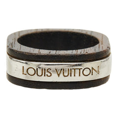 ルイ ヴィトン バーグ ボア エ ウッド リング リング 指輪 ブラウン シルバー ウッド メタル レディース LOUIS VUITTON 中古