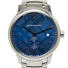 バーバリー ザ・クラシック・ラウンド 腕時計 BU10007 クオーツ ブルー文字盤 ステンレススチール メンズ BURBERRY 中古