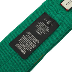 グッチ シェリーライン インターロッキングG ウェブストライプ ヘアバンド ヘッドバンド サイズM 57 グリーン ウール ユニセックス GUCCI 中古