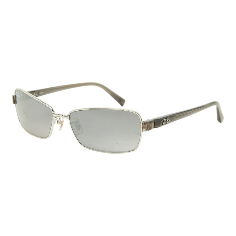 レイバン ロゴ スクエア型 サングラス RB3463 ブラック シルバー プラスチック メタル メンズ Ray-Ban 中古