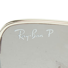 レイバン ロゴ スクエア型 サングラス RB3463 ブラック シルバー プラスチック メタル メンズ Ray-Ban 中古