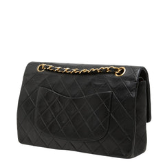 シャネル ココマーク マトラッセ ダブルフラップ チェーン ショルダーバッグ ブラック ゴールド ラムスキン レディース CHANEL 中古