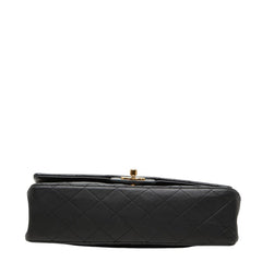 シャネル ココマーク マトラッセ ダブルフラップ チェーン ショルダーバッグ ブラック ゴールド ラムスキン レディース CHANEL 中古