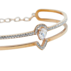 スワロフスキー ギャラリーペア バングル M ブレスレット バングル ゴールド系 メタル ラインストーン レディース SWAROVSKI 中古