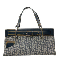 ディオール オブリーク トロッター パンツモチーフ ハンドバッグ BM-0012 ネイビー レザー ジャガード レディース Dior 中古
