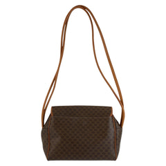 セリーヌ マカダム ショルダーバッグ ブラウン PVC レディース CELINE 中古