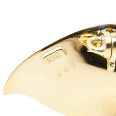 アコヤ真珠 ダイヤモンド K18YG イエローゴールド アコヤパール7.7mm ダイヤ0.05ct カラーモチーフ リリー 花 植物 ペンダントトップ ブローチ レディース 中古