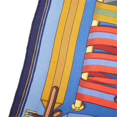 エルメス カレ45 Les Sangles サスペンダーベルト スカーフ ブルー マルチカラー シルク レディース HERMES 中古