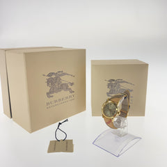 バーバリー チェック柄 腕時計 BU9219 クオーツ ゴールド文字盤 メッキ レザー レディース BURBERRY 中古