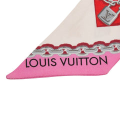 ルイ ヴィトン ラッキー モノグラム バンドーBB スカーフ M76117 ピンク系 マルチカラー シルク レディース LOUIS VUITTON 中古