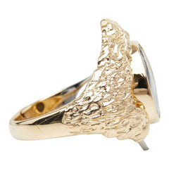 ボルダーオパール ダイヤモンド K18YG イエローゴールド/Pt900 プラチナ ボルダーオパール2.55ct ダイヤ0.04ct コンビネーションデザイン リング 指輪 レディース 14.5号 中古