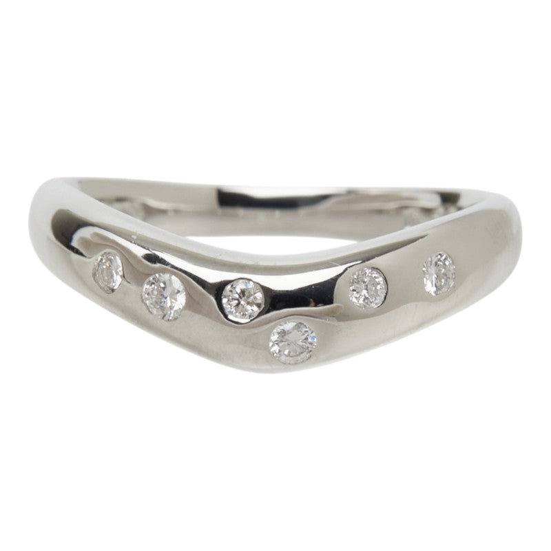 スタージュエリー ダイヤモンド Pt900 プラチナ ダイヤ0.12ct ウェーブドッツ 6連ダイヤ ドット リング 指輪 レディース STAR JEWELRY 9.5号 中古