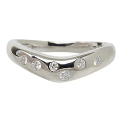 スタージュエリー ダイヤモンド Pt900 プラチナ ダイヤ0.12ct ウェーブドッツ 6連ダイヤ ドット リング 指輪 レディース STAR JEWELRY 9.5号 中古