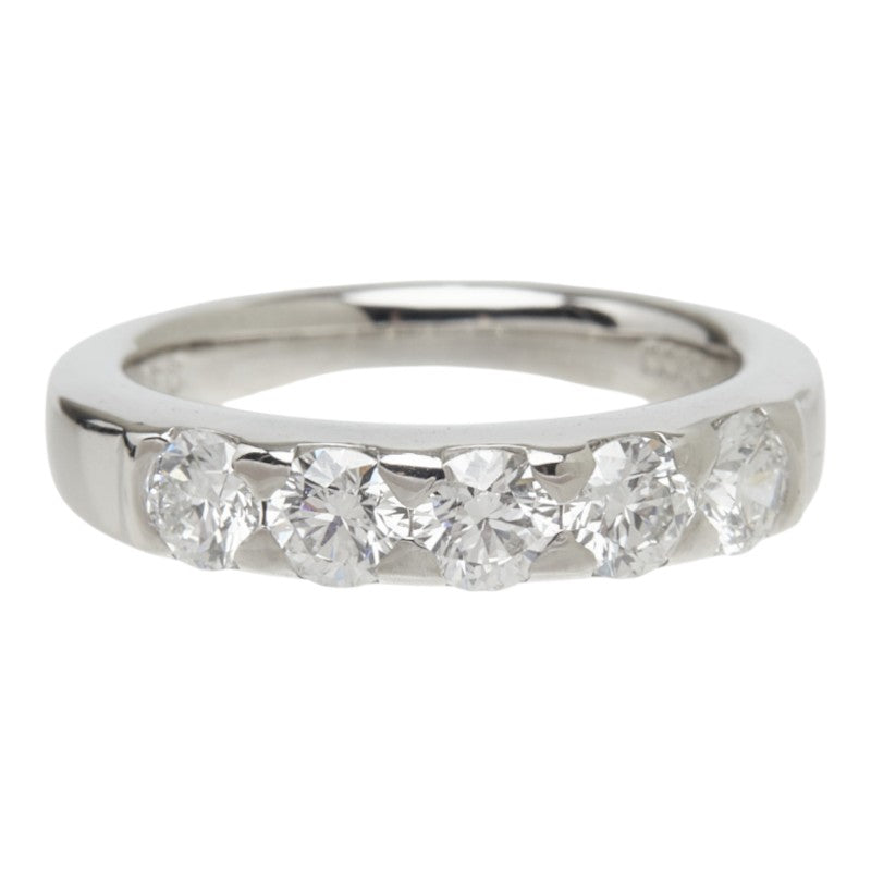 ダイヤモンド Pt900 プラチナ ダイヤ1.058ct 一文字 5連 5P 5PD リング 指輪 レディース 10.5号 中古