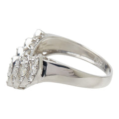 ダイヤモンド Pt900 プラチナ ダイヤ0.50ct V字リング リング 指輪 レディース 11.5号 中古