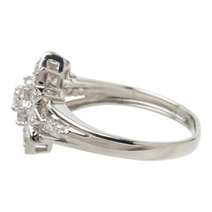 ダイヤモンド Pt900 プラチナ ダイヤ0.50ct フラワーモチーフ リング 指輪 レディース 11.5号 中古