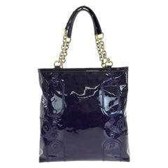 ヴェルサーチェ メデューサ トートバッグ ショルダバッグ パープル エナメル レディース VERSACE 中古