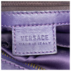 ヴェルサーチェ メデューサ トートバッグ ショルダバッグ パープル エナメル レディース VERSACE 中古