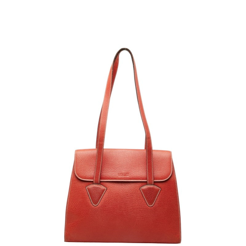 ロエベ 三角ステッチ ワンショルダーバッグ ハンドバッグ レッド レザー レディース LOEWE 中古