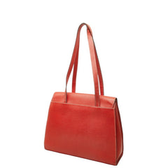 ロエベ 三角ステッチ ワンショルダーバッグ ハンドバッグ レッド レザー レディース LOEWE 中古