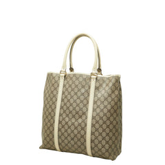 グッチ GGスプリーム トートバッグ ハンドバッグ 223668 ベージュ PVC レザー レディース GUCCI 中古