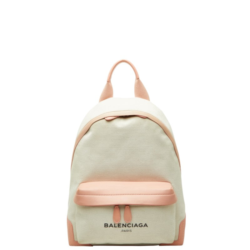 バレンシアガ リュック バックパック ホワイト ピンク キャンバス レザー レディース BALENCIAGA 中古