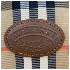 バーバリー チェック柄 ハンドバッグ トートバッグ ベージュ ブラウン キャンバス レザー レディース BURBERRY 中古