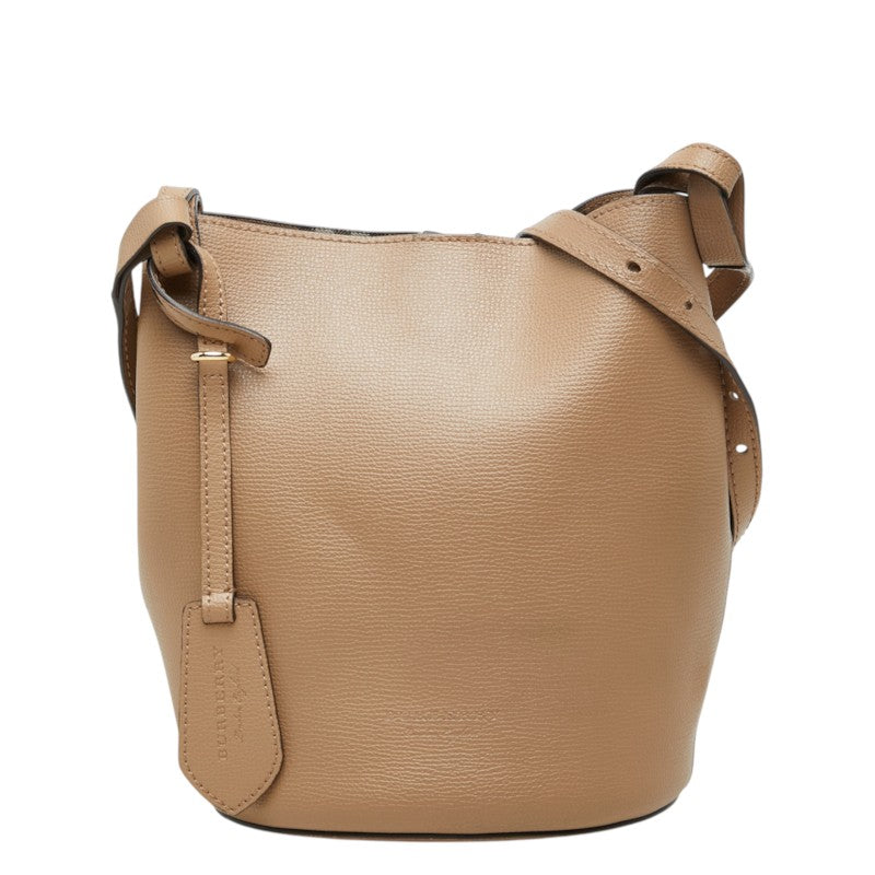バーバリー ノバチェック シャドーホース 斜め掛け ショルダーバッグ ベージュ レザー レディース BURBERRY 中古