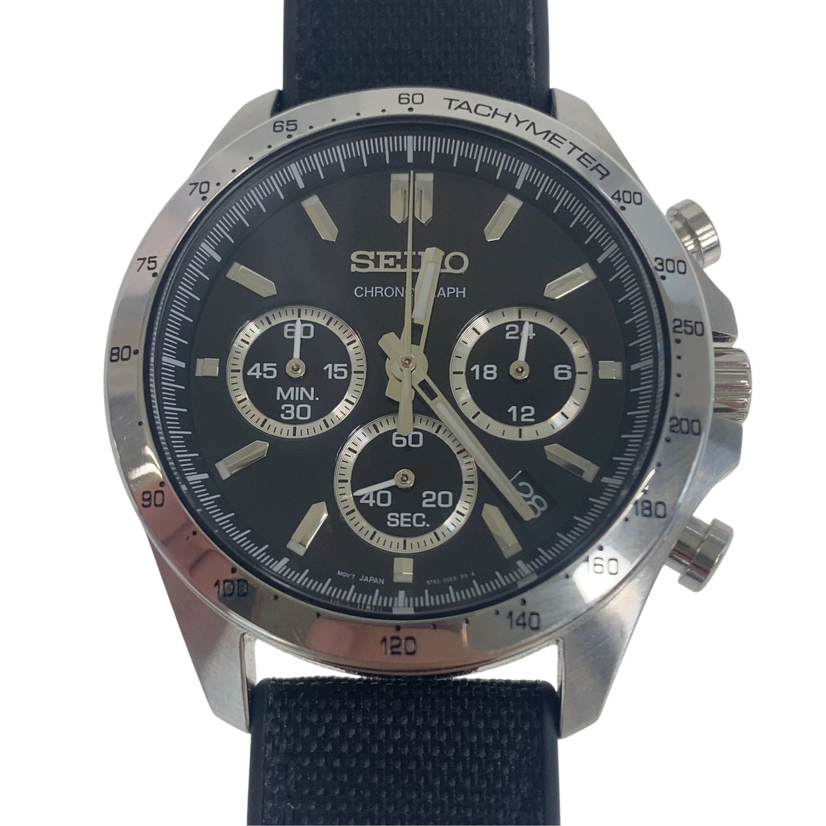 セイコー スピリット 腕時計 8T63-00d0 クオーツ ブラック文字盤 ステンレススチール メンズ SEIKO 中古