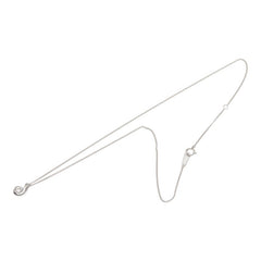 ダイヤモンド Pt850 プラチナ ダイヤ0.10ct スクロール ウェーブモチーフ 流線 渦巻き ペンダント ネックレス レディース 中古