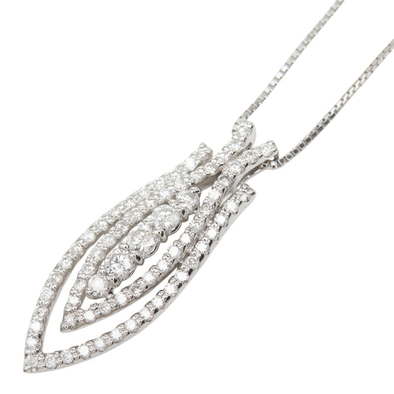 ダイヤモンド Pt900 プラチナ Pt850 プラチナ ダイヤ0.85ct デザインネックレス ペンダント ネックレス レディース 中古