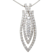 ダイヤモンド Pt900 プラチナ Pt850 プラチナ ダイヤ0.85ct デザインネックレス ペンダント ネックレス レディース 中古