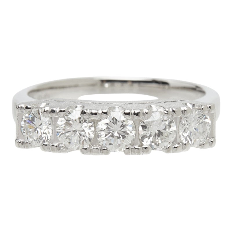 ダイヤモンド Pt900 プラチナ ダイヤ1.00ct 一文字リング リング 指輪 レディース 14.5号 中古