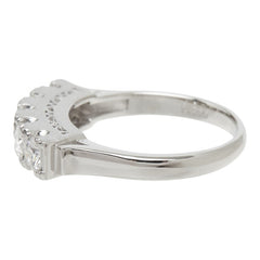 ダイヤモンド Pt900 プラチナ ダイヤ1.00ct 一文字リング リング 指輪 レディース 14.5号 中古