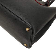 プラダ 三角ロゴプレート ドゥーブレ ハンドバッグ トートバッグ ブラック サフィアーノレザー レディース PRADA 中古