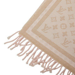 ルイ ヴィトン モノグラムミニ エシャルプ マフラー 408836 ピンク カシミヤ ウール ルレックス レディース LOUIS VUITTON 中古