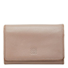 ロエベ アナグラム 二つ折り財布 ピンク レザー レディース LOEWE 中古