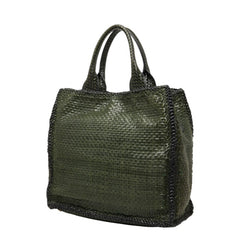 プラダ 三角ロゴプレート マドラス ハンドバッグ 2WAY ショルダーバッグ BN2222 グリーン レザー レディース PRADA 中古