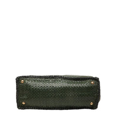 プラダ 三角ロゴプレート マドラス ハンドバッグ 2WAY ショルダーバッグ BN2222 グリーン レザー レディース PRADA 中古