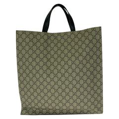 グッチ GGスプリーム アングリーキャット トートバッグ 450950 ベージュ マルチカラー キャンバス レザー メンズ GUCCI 中古