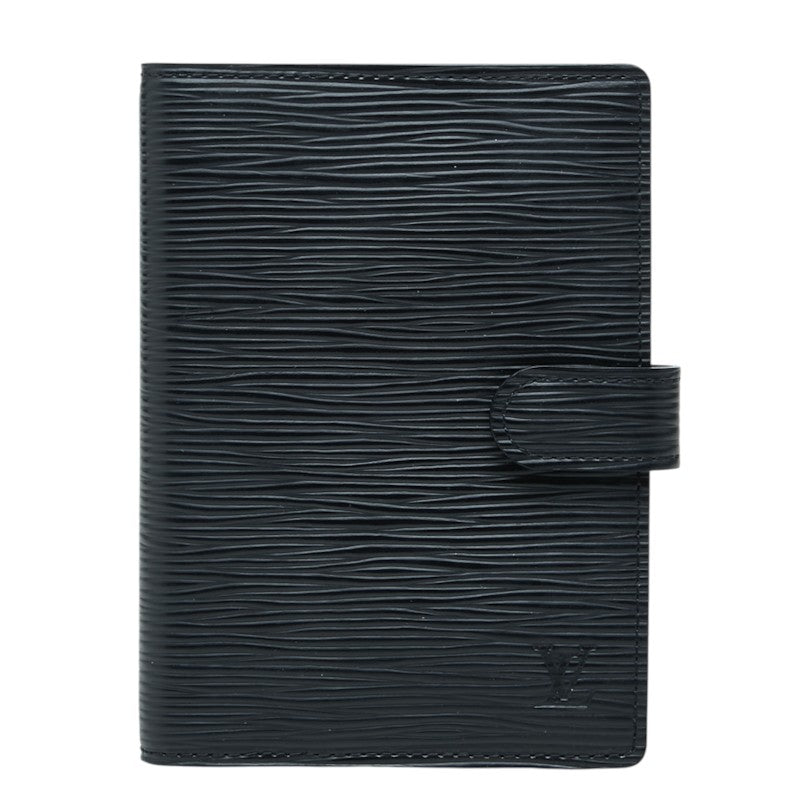 ルイ ヴィトン エピ アジェンダPM 6穴式 手帳カバー R20052 ノワール ブラック レザー ユニセックス LOUIS VUITTON 中古
