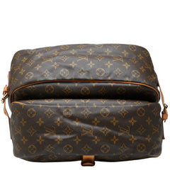 ルイ ヴィトン モノグラム ソミュール35 斜め掛け ショルダーバッグ M42254 ブラウン PVC レザー レディース LOUIS VUITTON 中古