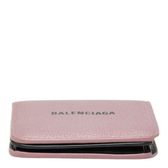 バレンシアガ 二つ折り財布 メタリックピンク レザー レディース BALENCIAGA 中古