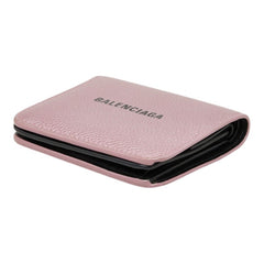 バレンシアガ 二つ折り財布 メタリックピンク レザー レディース BALENCIAGA 中古